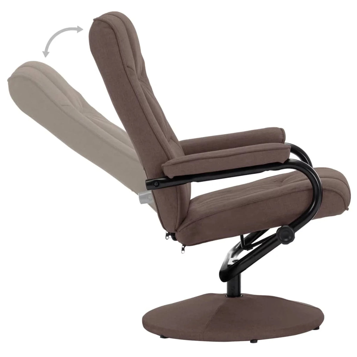 Brown Fabric Swivel Recliner with Ottoman J568045