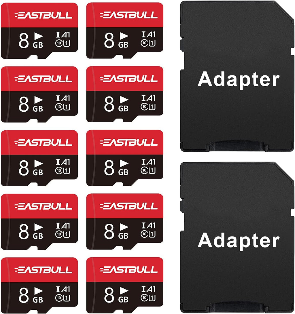 8GB 10-Pack Micro SD Cards UHS-I U1 Class 10 Z730633