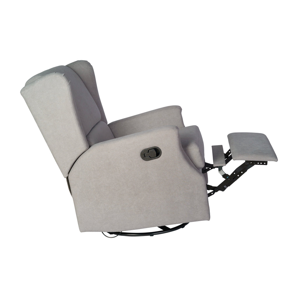 Light Gray Swivel Glider Rocker Recliner Chair Q35022