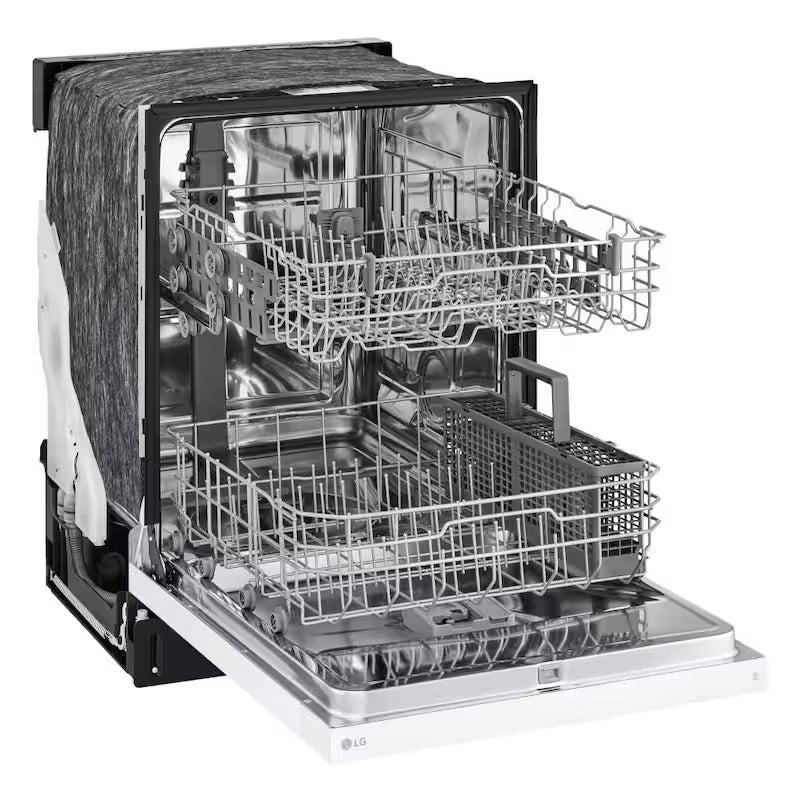 White Front Control Dishwasher with Stainless Steel Tub E61459