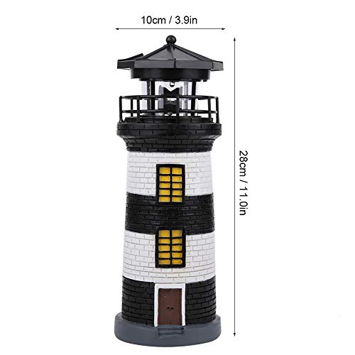 Solar Lighthouse Rotating Outdoor Light Garden Ornament R3103