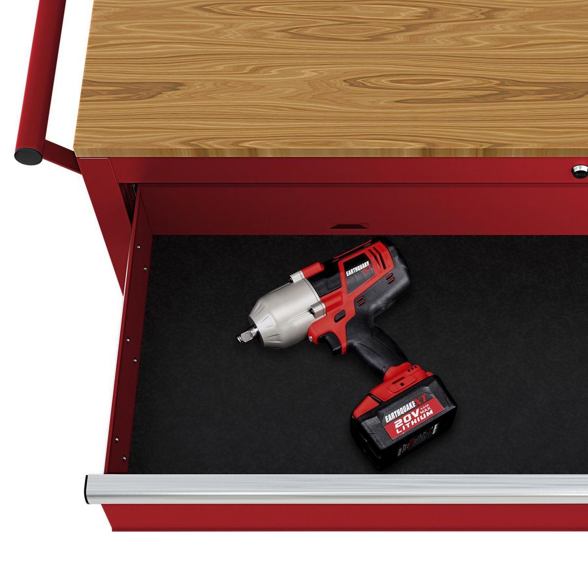 46 in. Mobile Workbench with Solid Wood Top J55266