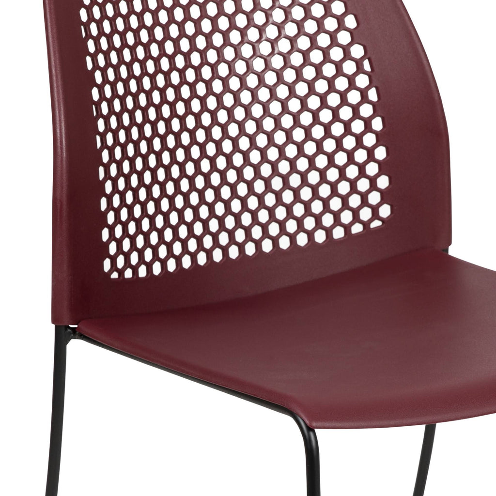 Burgundy Stack Chair with Air-Vent Back T554