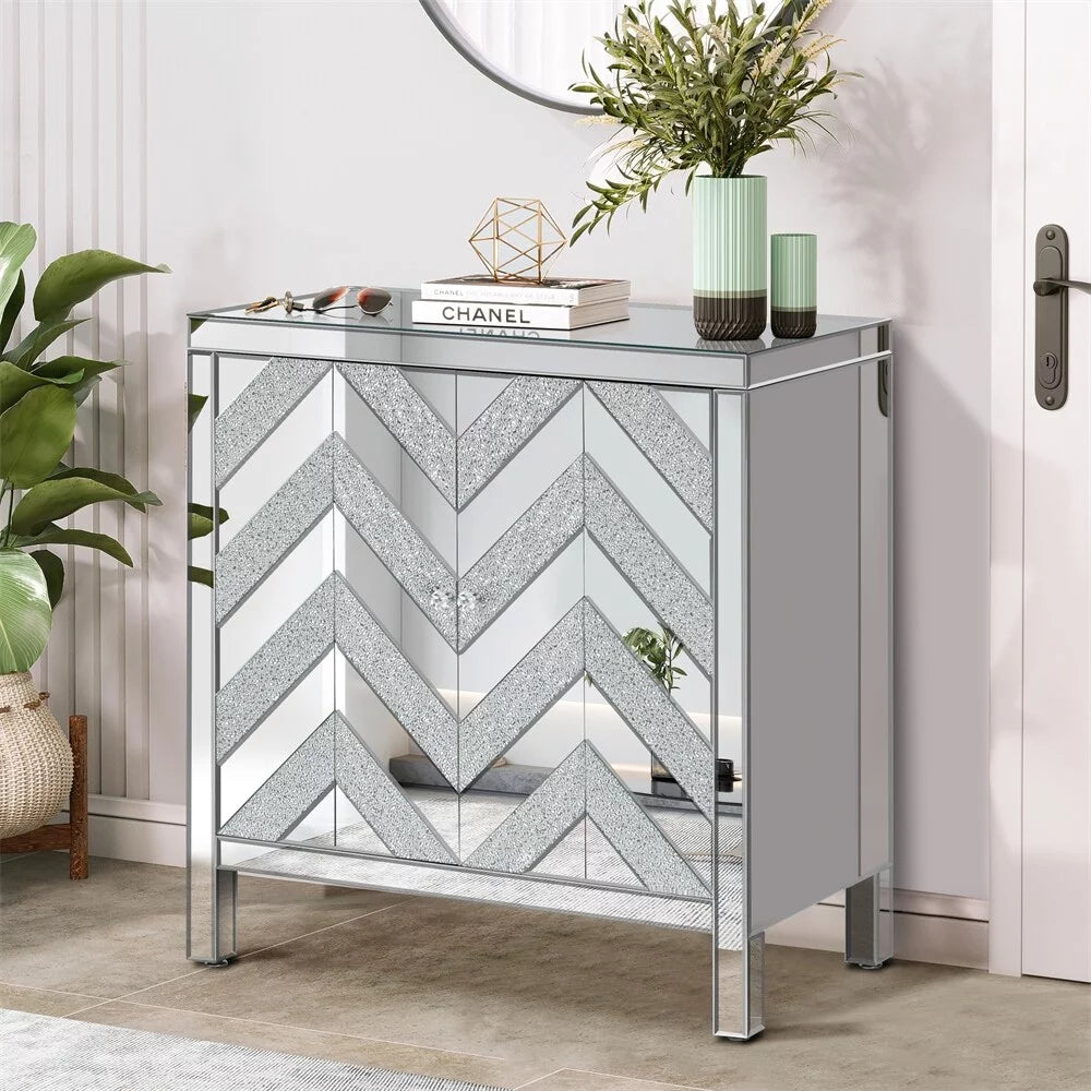 Storage Cabinet with Mirror Trim F10709