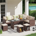 7 Pieces PE Rattan Wicker Patio Sofa Set C9626