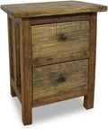 Solid Reclaimed Wood 2 Drawer Nightstand R81711