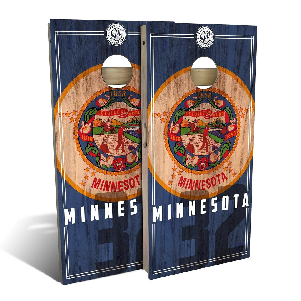 Minnesota State Flag Cornhole Board Set with Carrying Case X5520