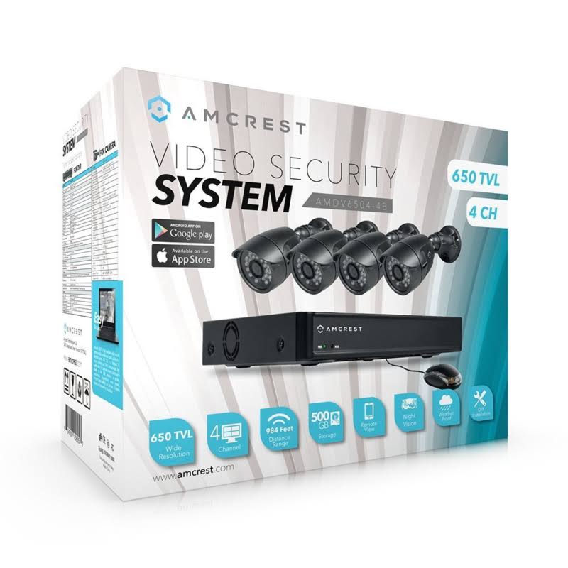 4-Channel DVR Security System with 4 Weatherproof Bullet Cameras U44972