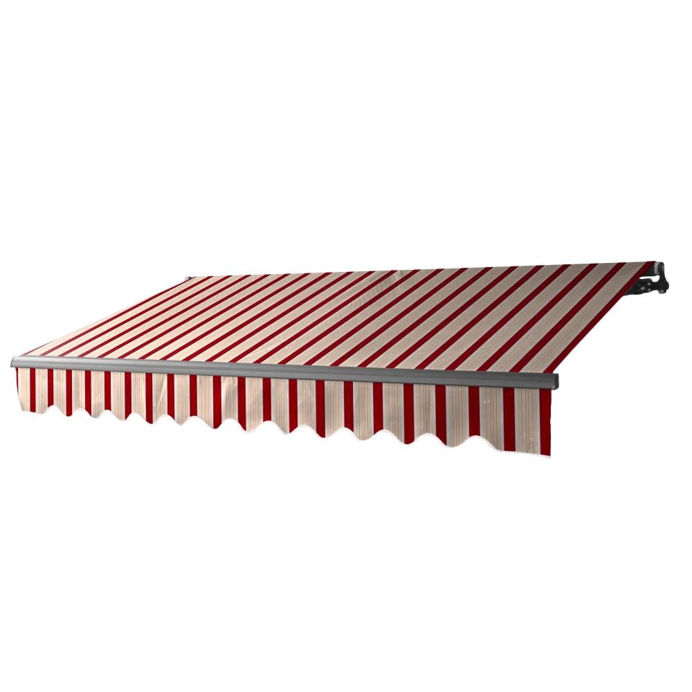 Black Frame Retractable Patio Awning 13 x 10 ft Multi Red Z5105