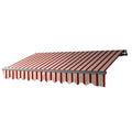 Black Frame Retractable Patio Awning 13 x 10 ft Multi Red Z5105