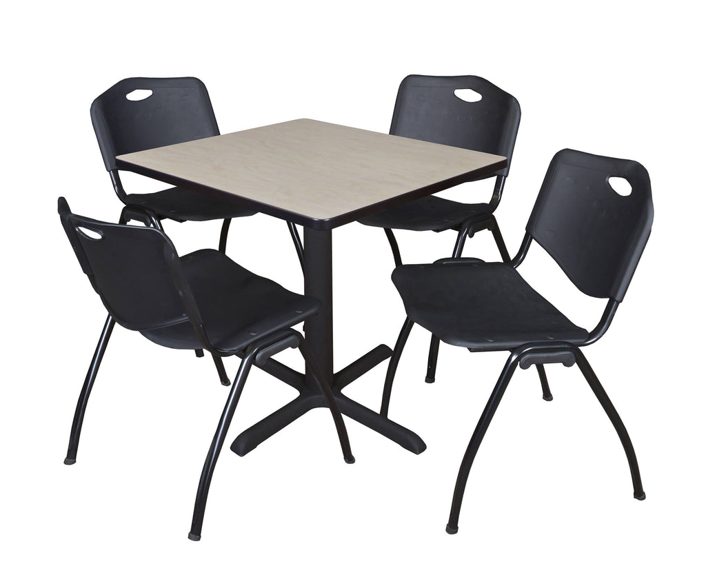 Square Breakroom Table & 4 Stack Chairs V4524