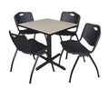 Square Breakroom Table & 4 Stack Chairs V4524