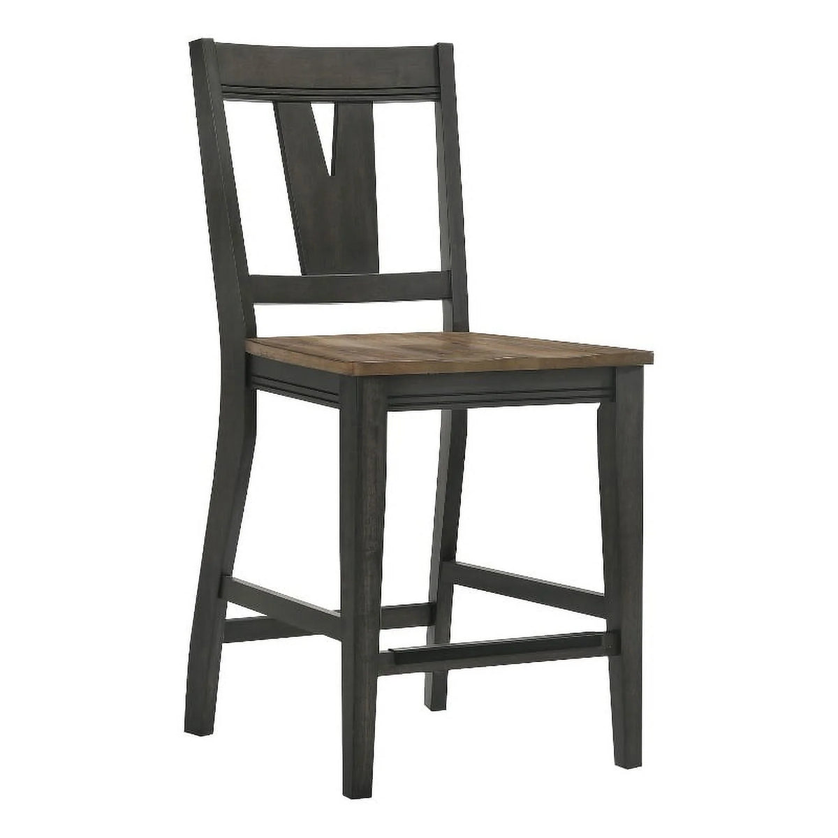 Brown Wood Splat Back Stool Set of 2 M87873