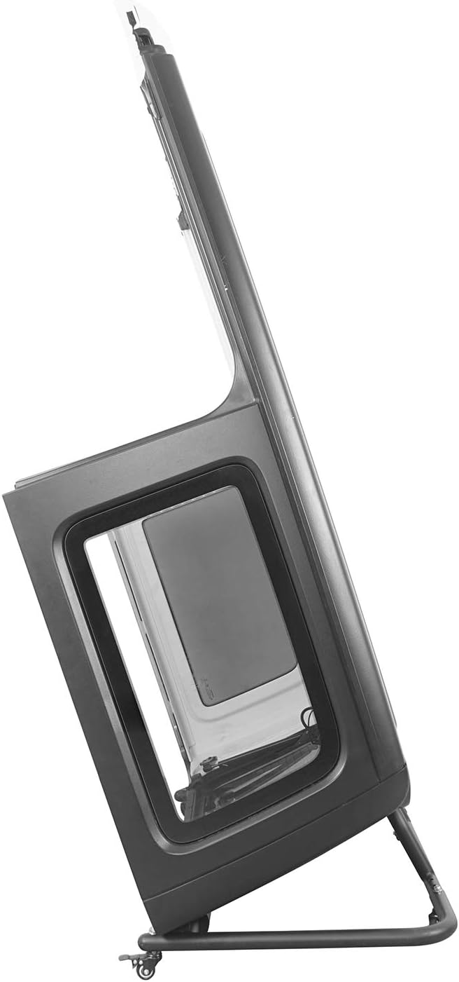 Hard Top Storage Rack Black Steel Sliding Cart with Wheels Z704