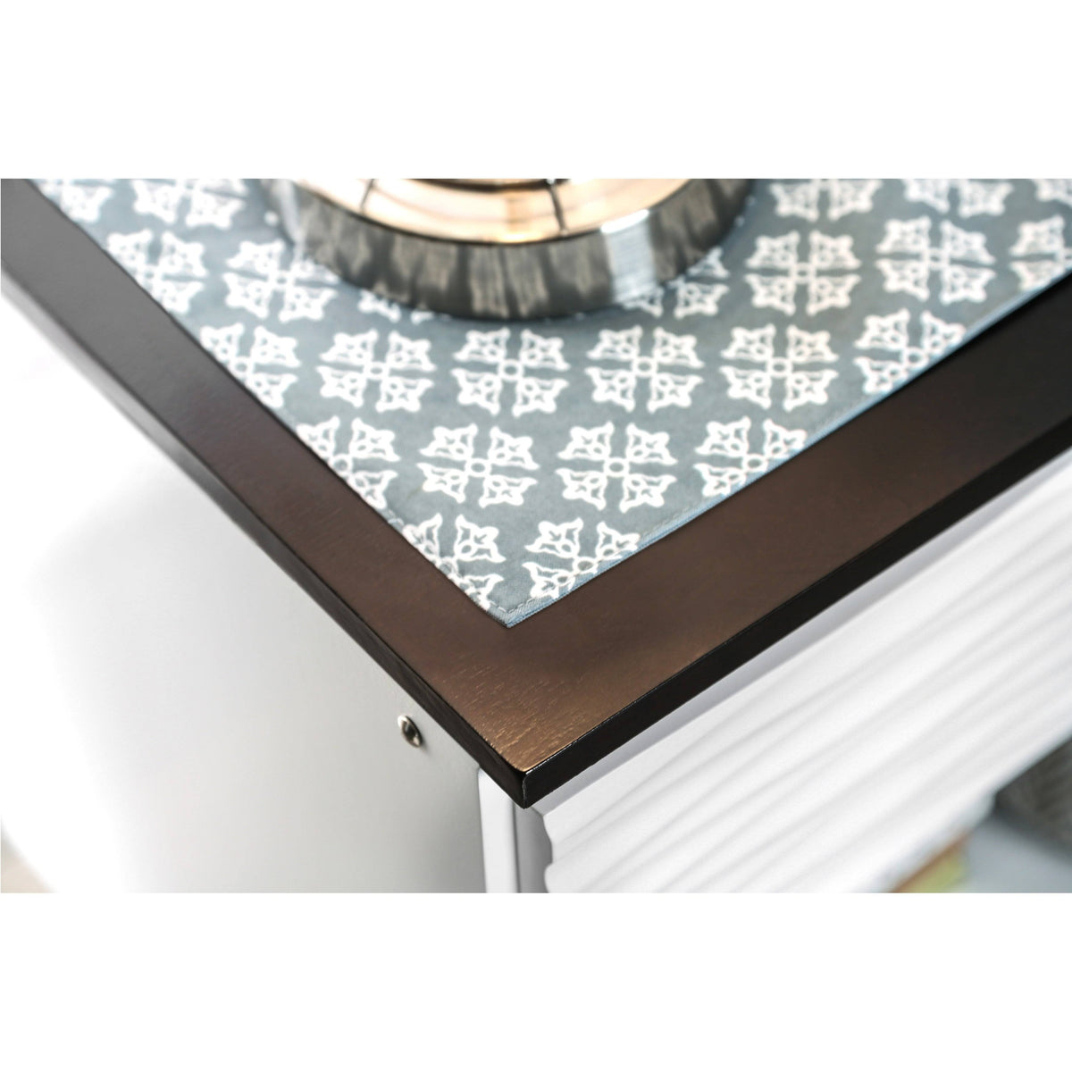 White Solid Wood 1 Drawer Nightstand P683793