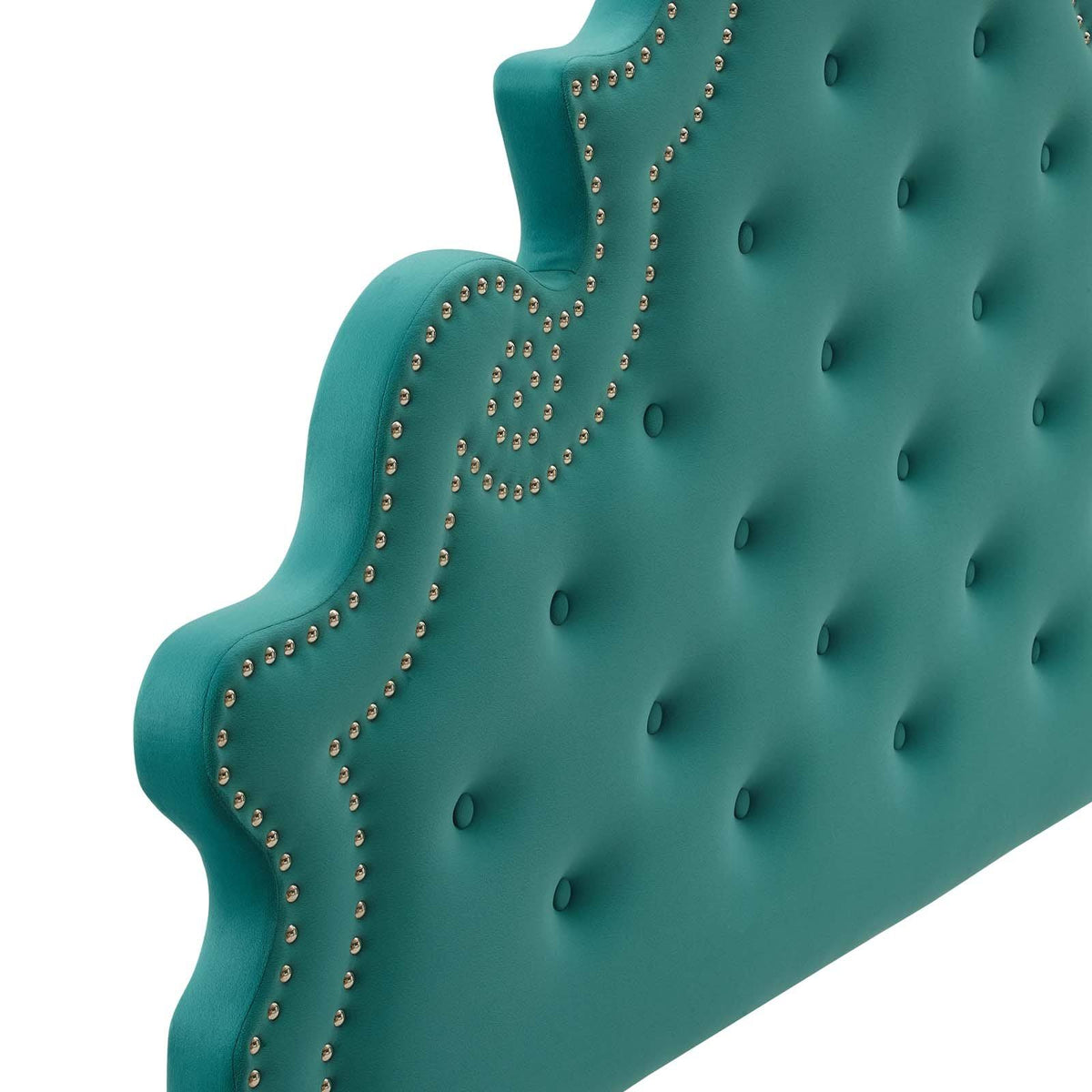Teal Performance Velvet King Headboard N232720