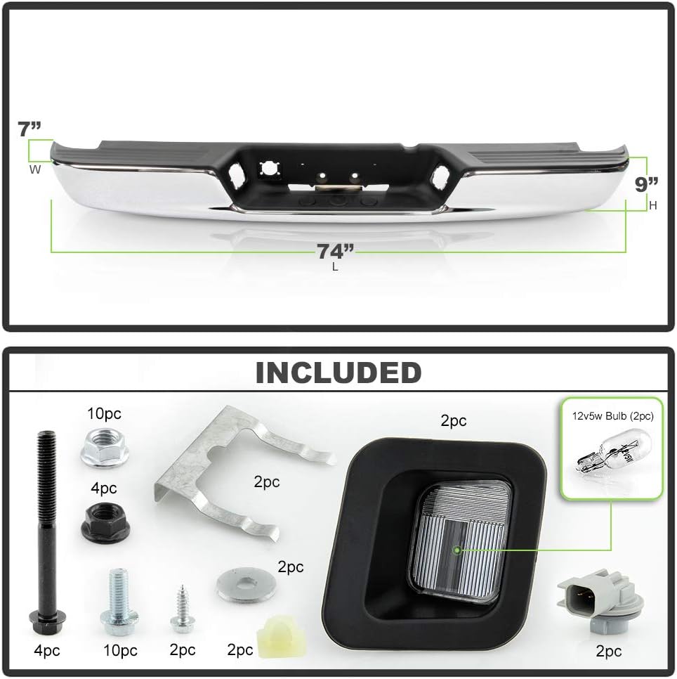 Chrome Steel Rear Step Bumper Assembly N893682