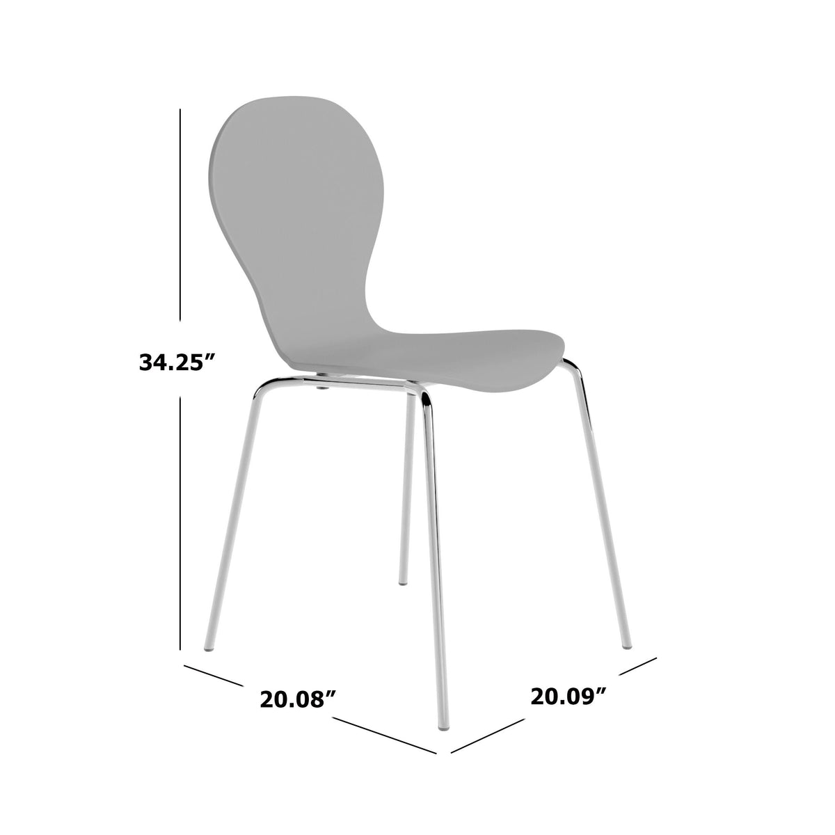 Mid Century Modern Armless Dining Chair Set of 4 Natural S251362