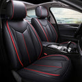 Leather Four Seasons Seat Cover 5 Seats Full Set Universal Fit Black-Blue Z94975