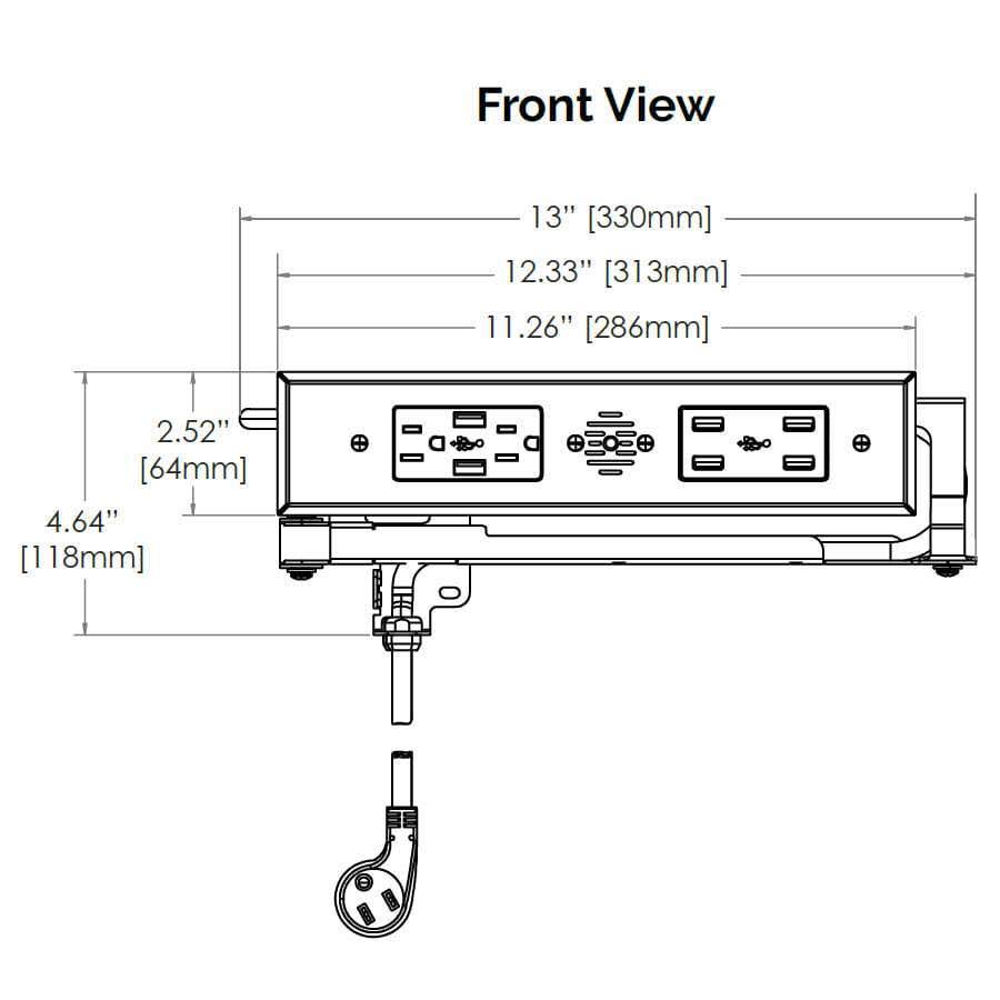 In-Drawer Outlet with 20 Amp AC Outlets USB-C USB-A Ports White Z907