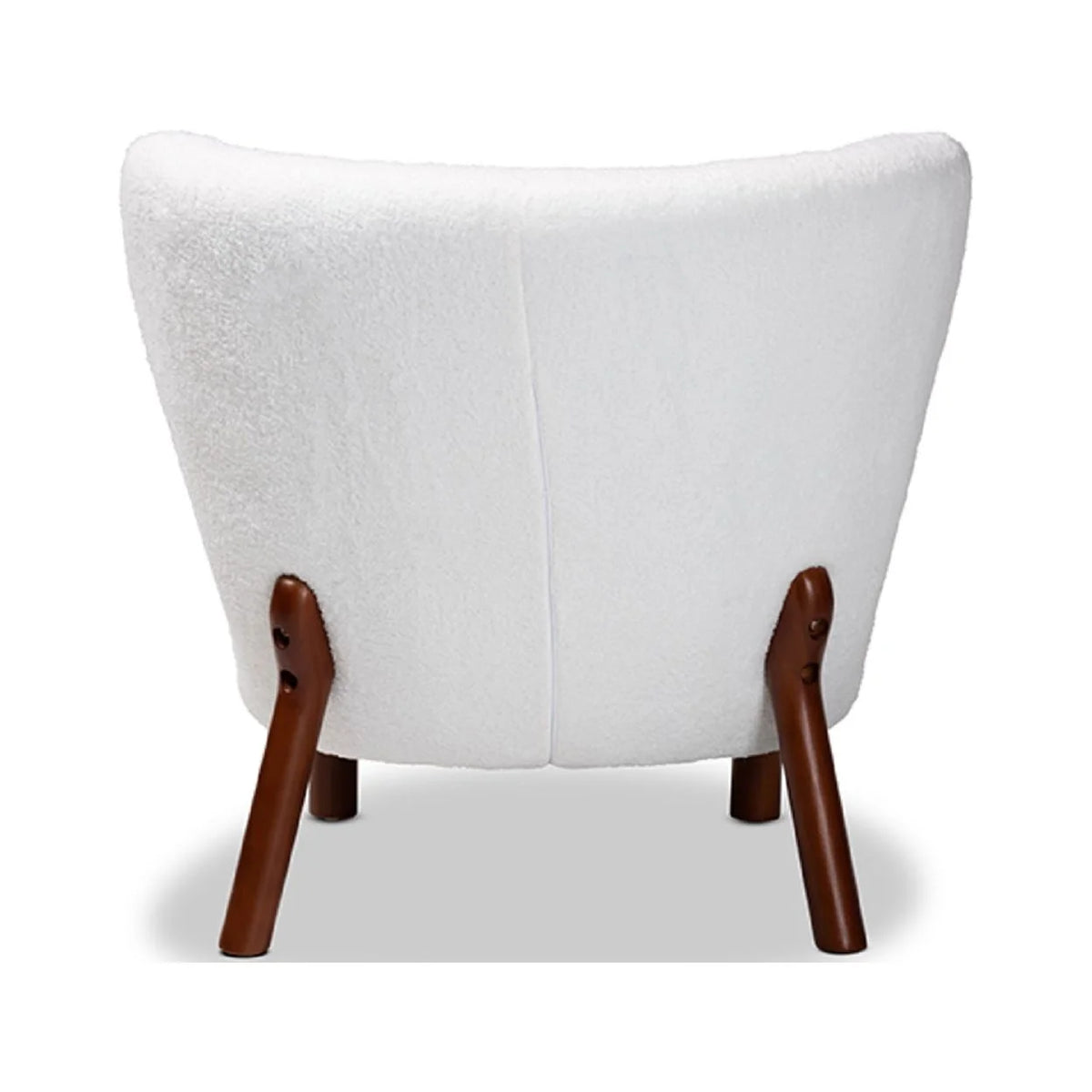 White Boucle Upholstered Wood Accent Chair S88263