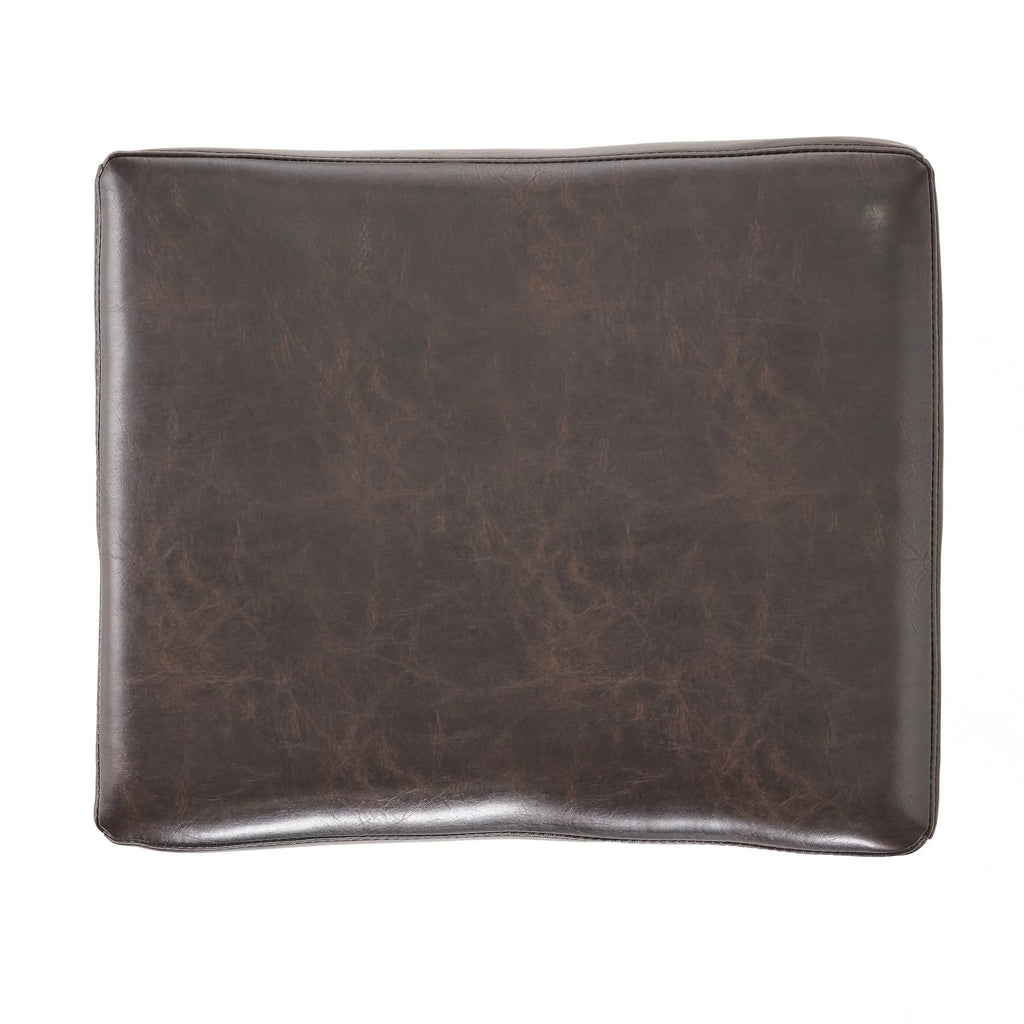 Brown Bonded Leather Backless Bar Stool Set of 2 U248