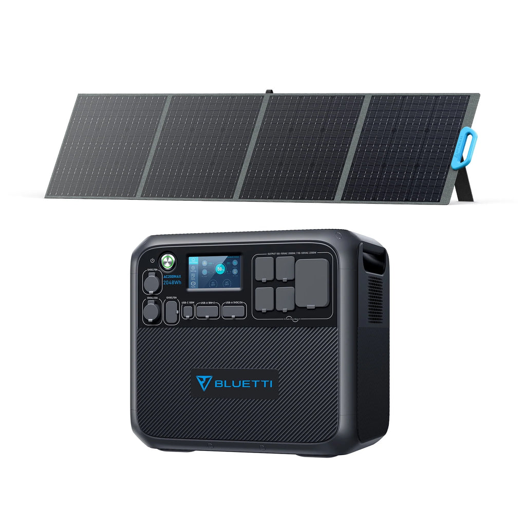 Portable Power Station with 200W Solar Panel, 2048Wh Solar Generator E448