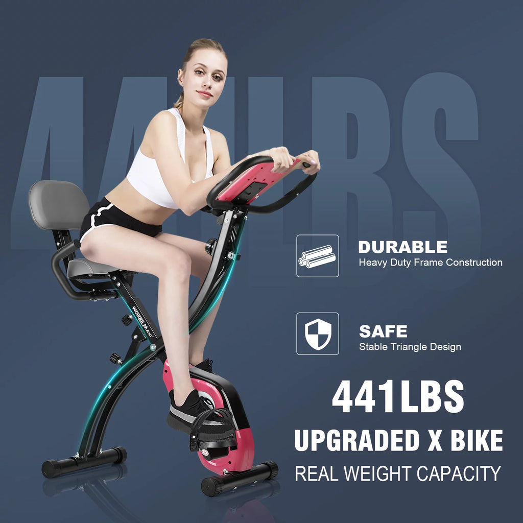 White Magnetic Folding Exercise Bike F548738