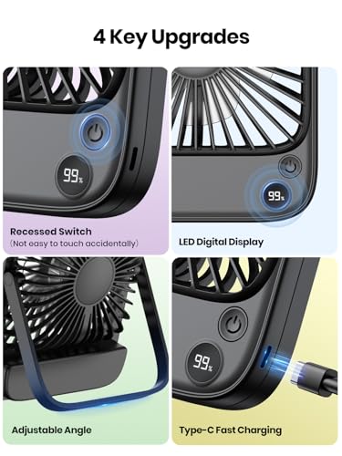 2 Pack 5000mAh Portable Desk Fan G53122