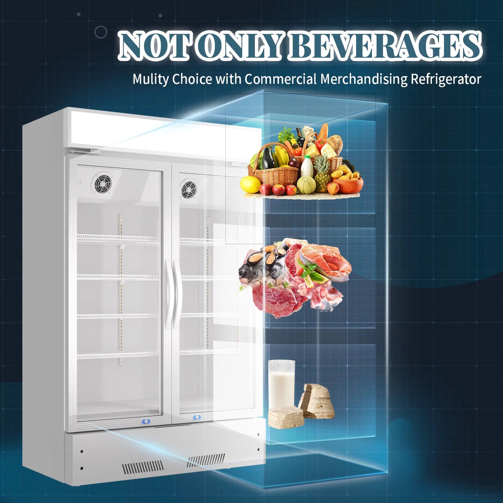 38'' Commercial Beverage Display Refrigerator with 2 Glass Doors P62792
