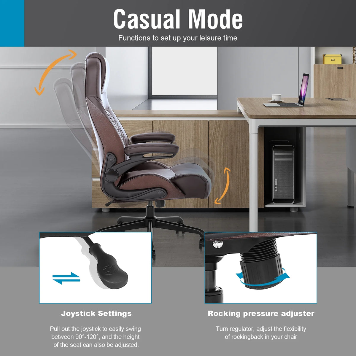 Ergonomic Big and Tall Office Chair Brown Z678