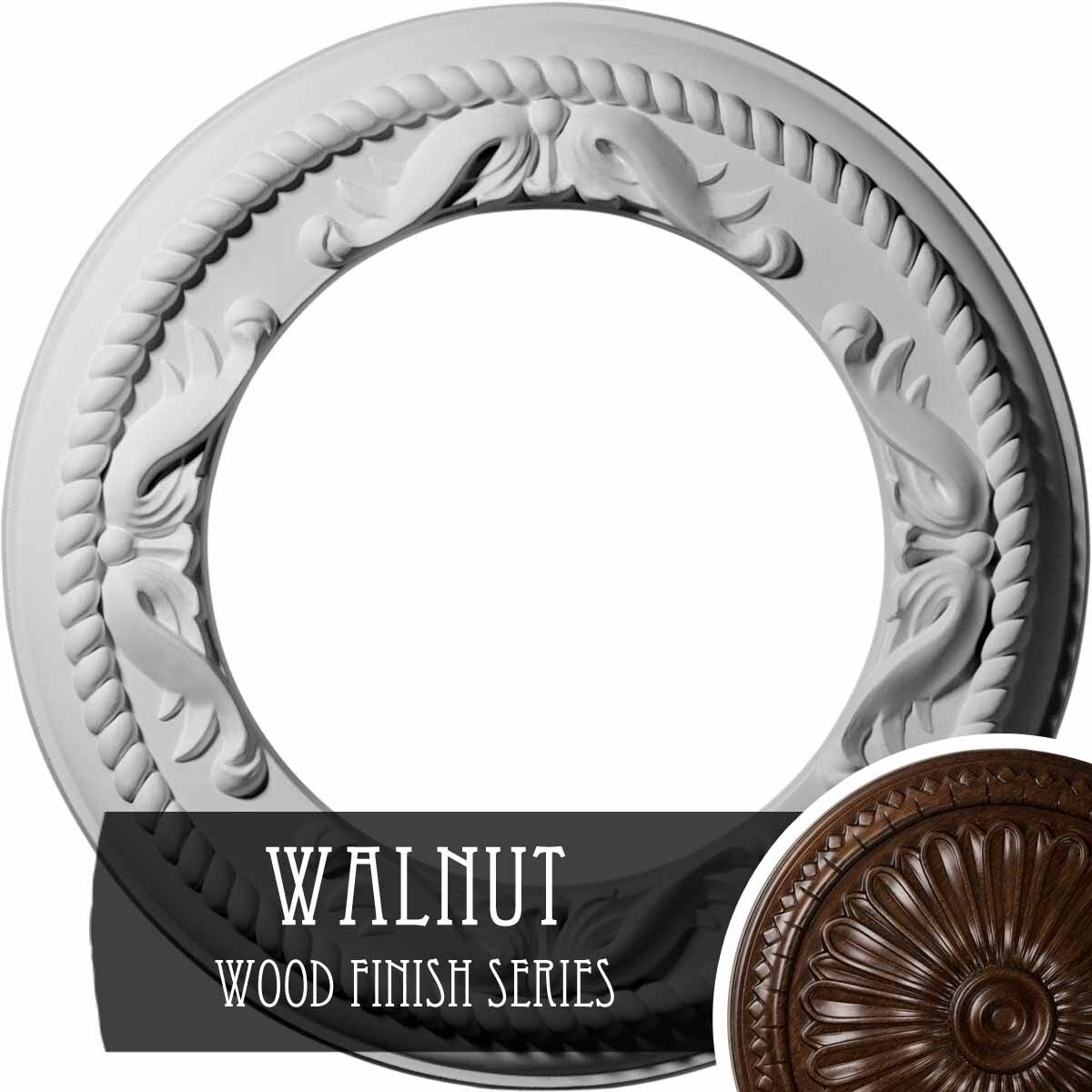 Hand-Painted Walnut Ceiling Medallion S6887