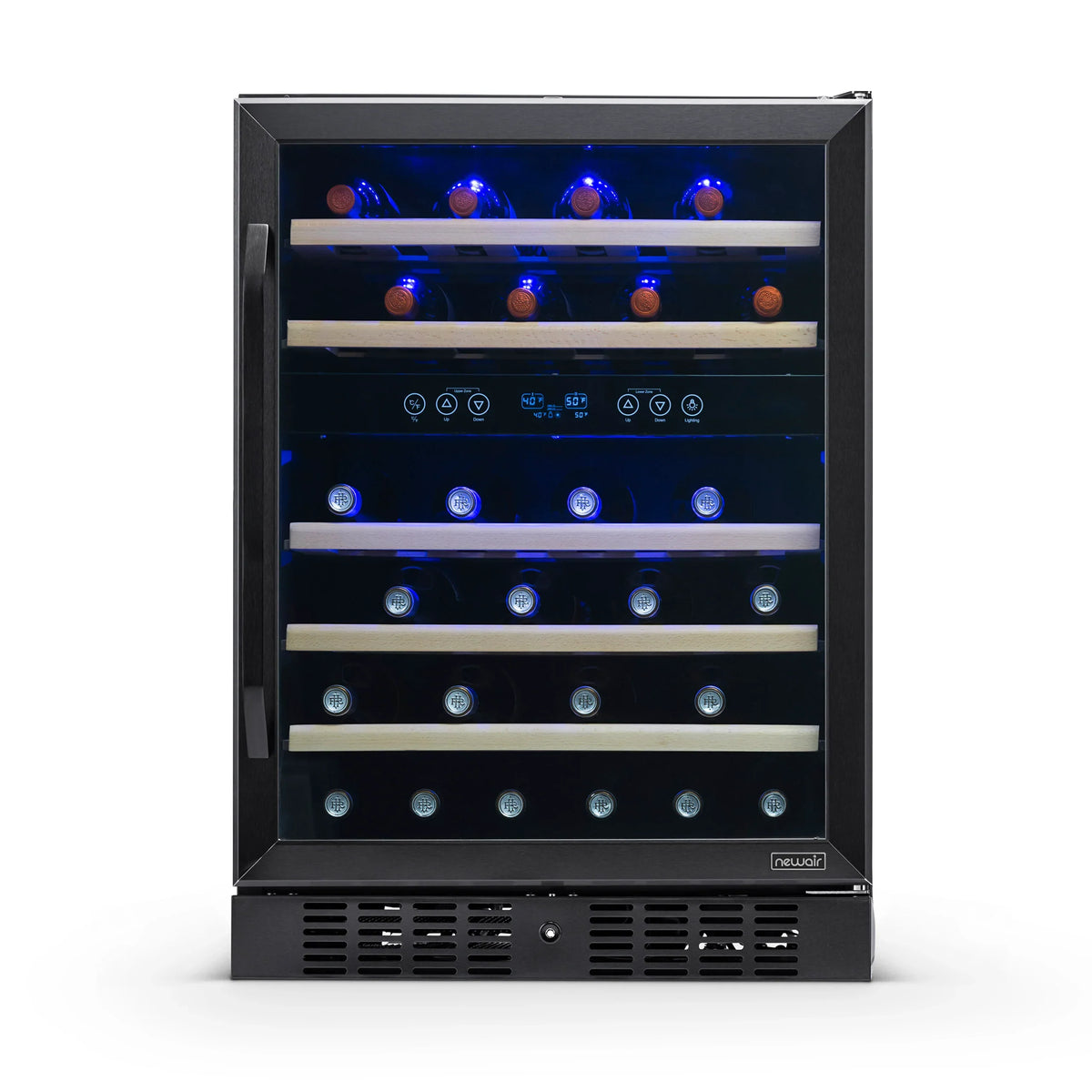 24 In. Built-In 46 Bottle Dual Zone Wine Cooler in Black N31976