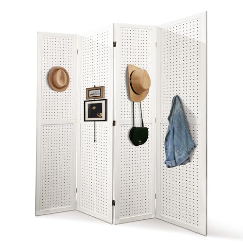 8 Panel Wood Peg Board Room Divider T19910