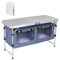 Adjustable Folding Camping Table with Carry Handle L185704