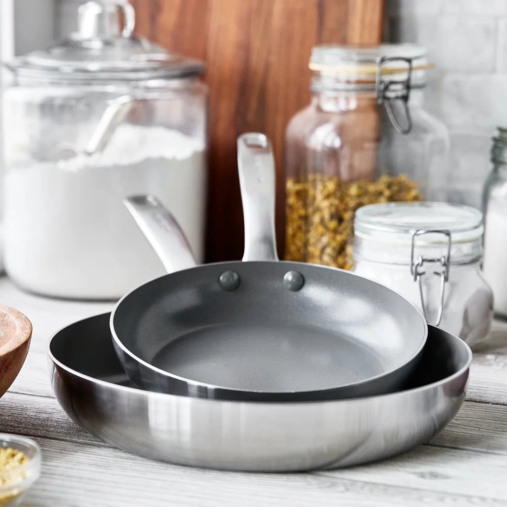 Stainless Steel Ceramic Nonstick 2 Piece Frypan Set E945442