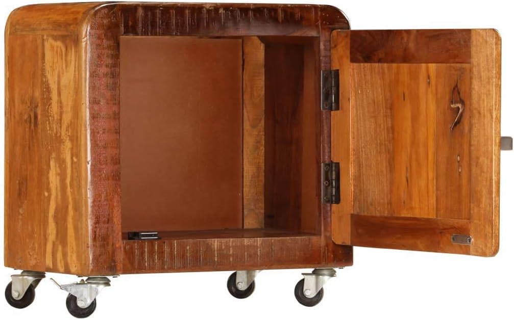 Solid Reclaimed Wood Bedside Cabinet 19.7x11.8x19.7 W383