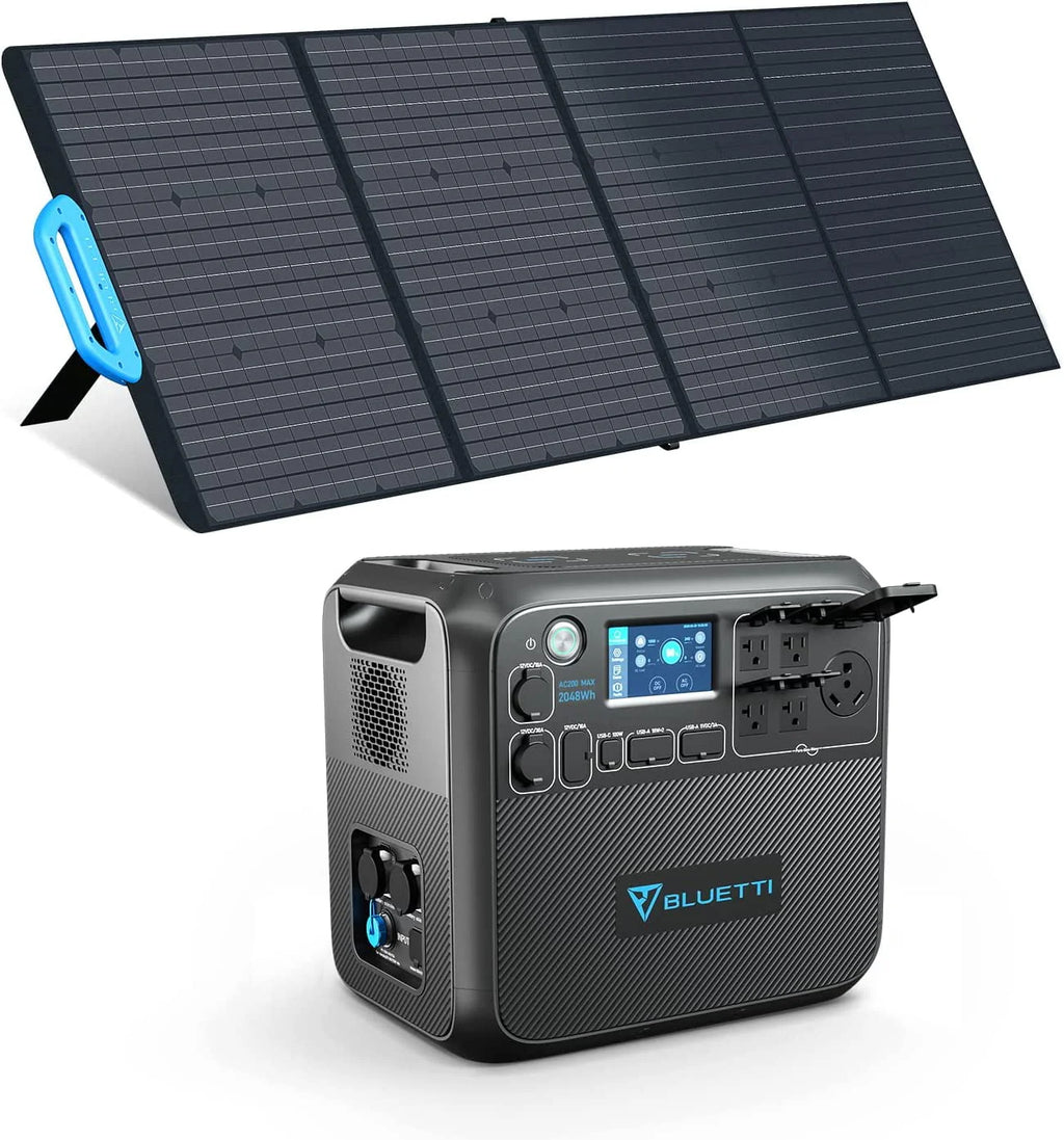 Portable Power Station with 200W Solar Panel, 2048Wh Solar Generator E448