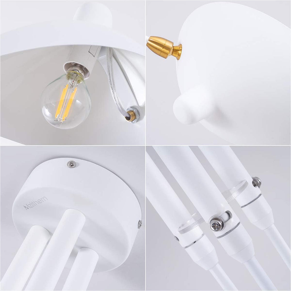 Mid-Century Modern 3-Arms Ceiling Lamp with Adjustable Lamp Head G1325