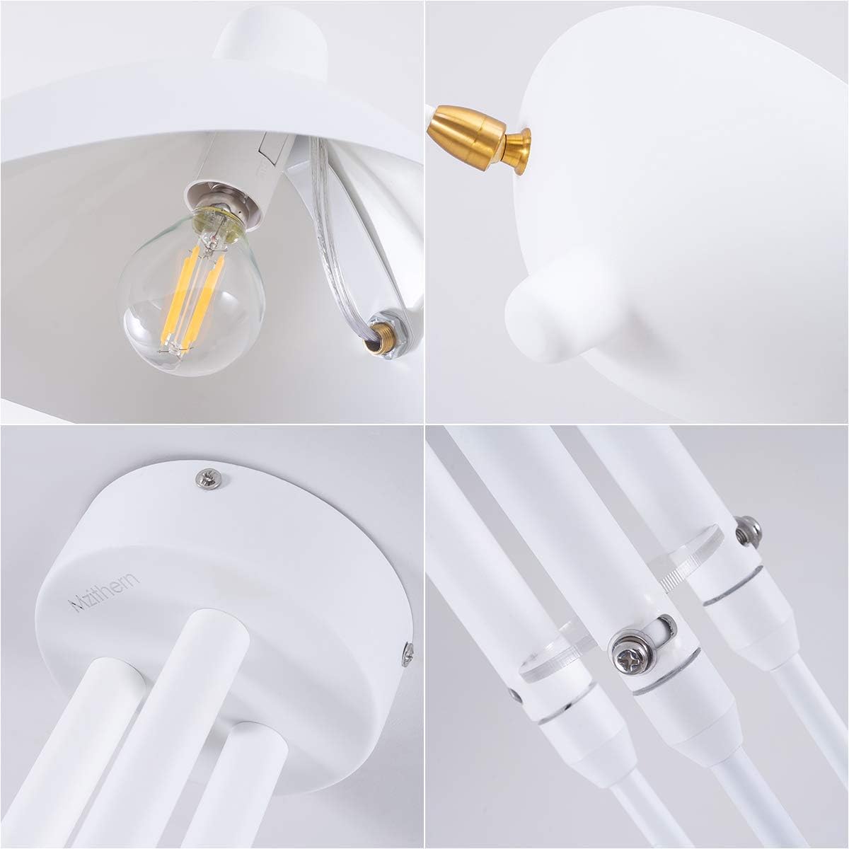 Mid-Century Modern 3-Arms Ceiling Lamp with Adjustable Lamp Head G1325