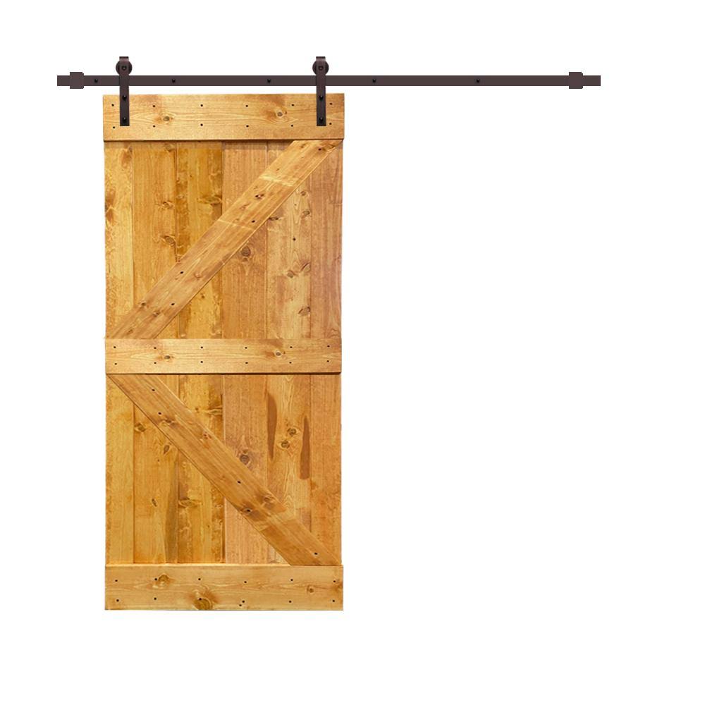 36 in. x 84 in. Wood Interior Sliding Barn Door with Hardware Kit N230