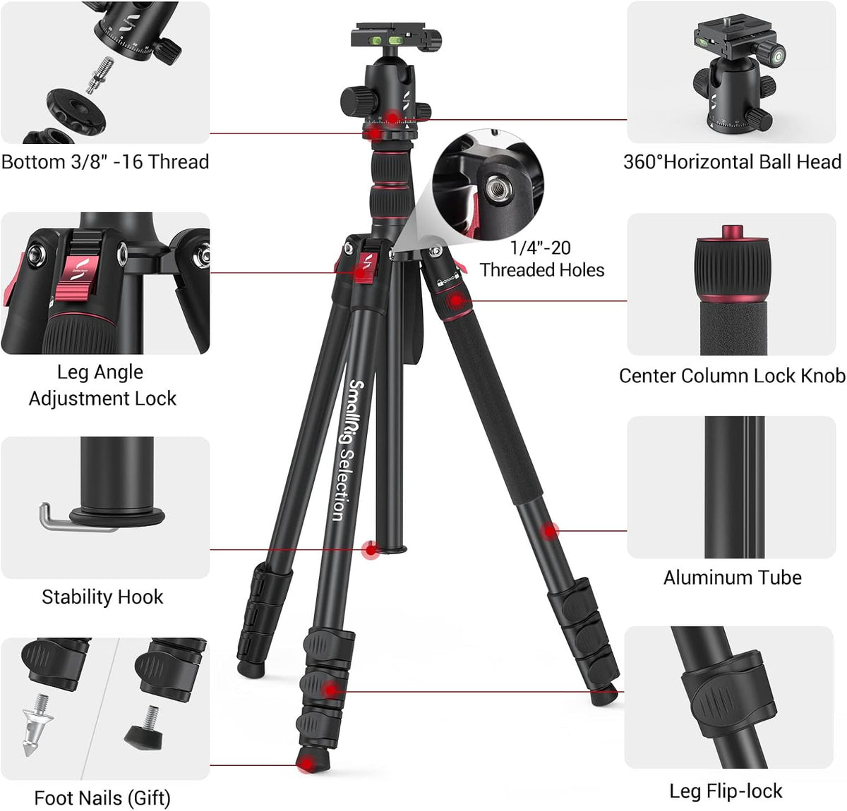 Foldable Aluminum Camera Tripod and Monopod N933581