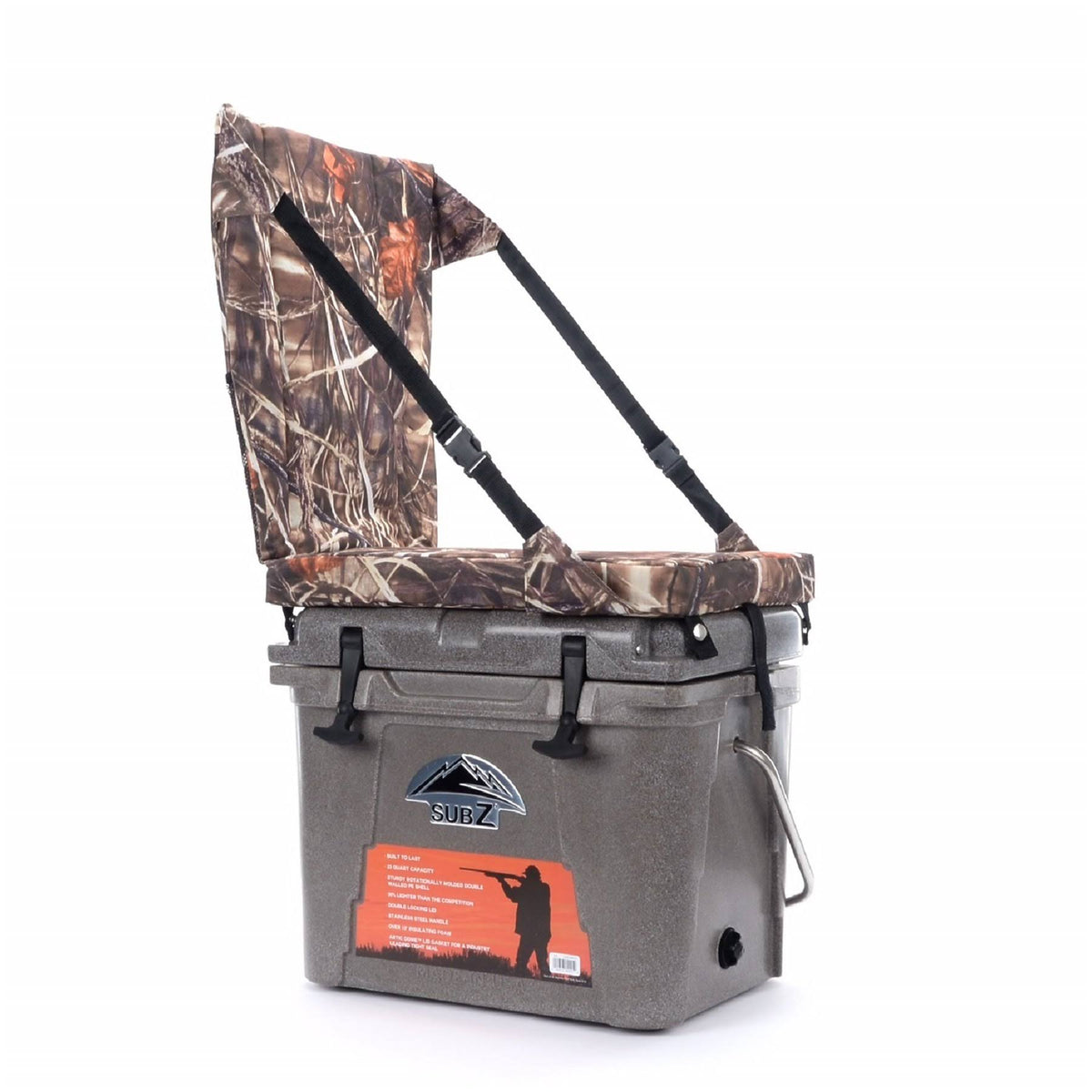 Camouflage 23 Quart Cooler with High Back Seat O2147