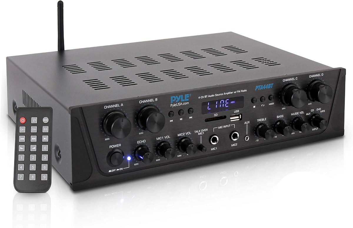 500W 4 Channel Bluetooth Stereo Amplifier with USB J4335