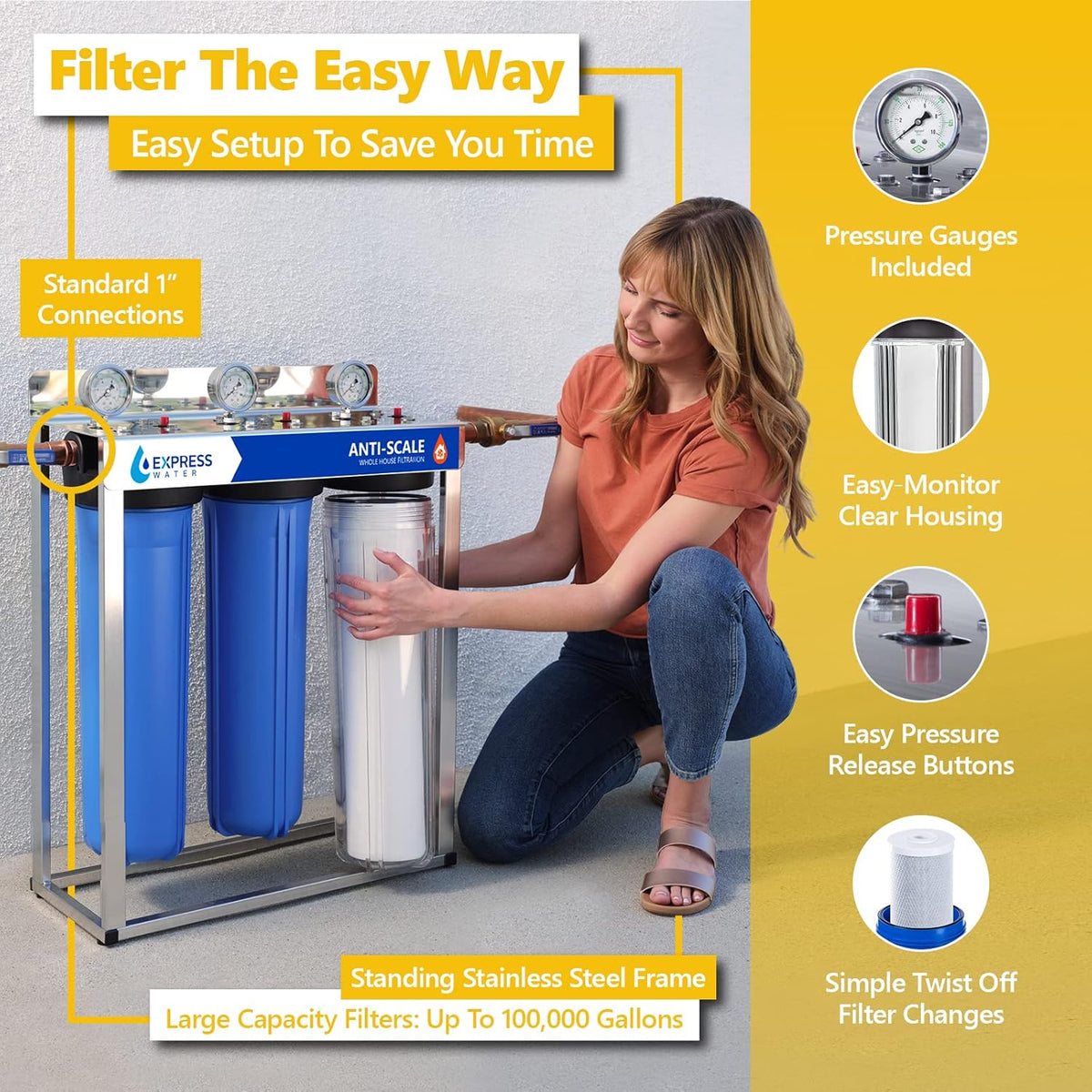 Whole House 3 Stage Water Filtration System E86821