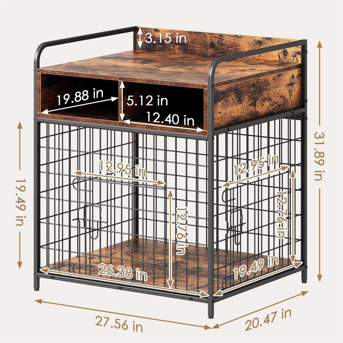 Wood Dog Crate Furniture with Drawers F652814