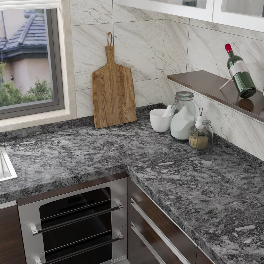 Charcoal Grey Marble Contact Paper Self Adhesive Waterproof Vinyl Wallpaper E39378
