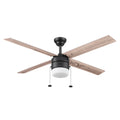 52" Matte Black Indoor Ceiling Fan with Light R539