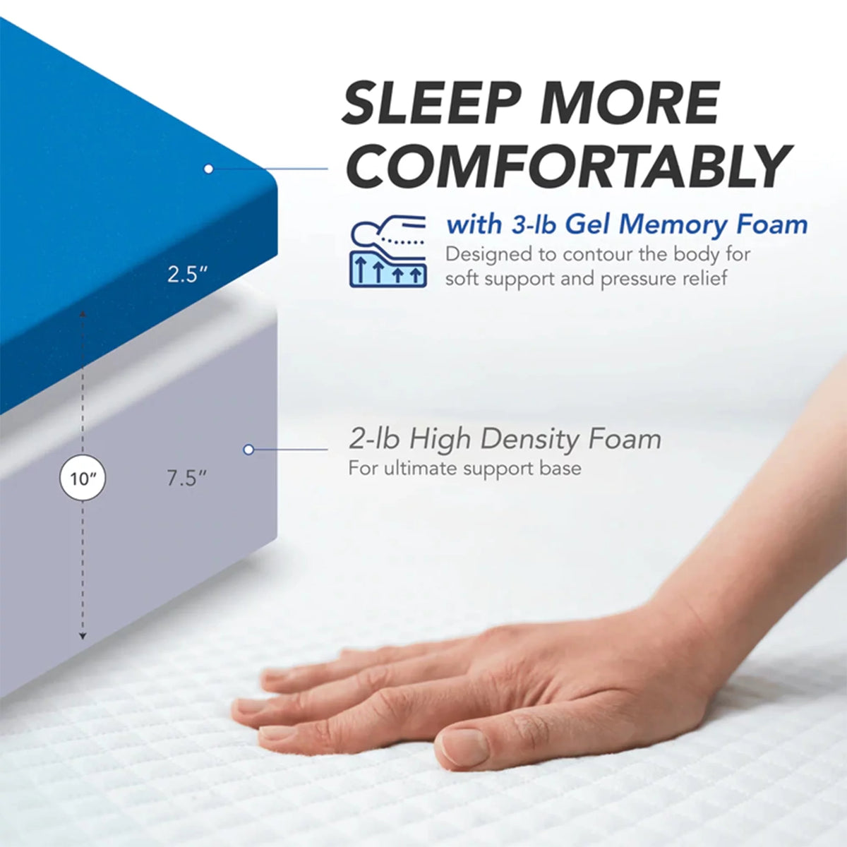 10-Inch Gel Memory Foam RV Mattress, Short King Size G914687