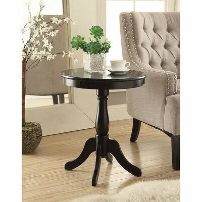 Black Pedestal End Table Z962803
